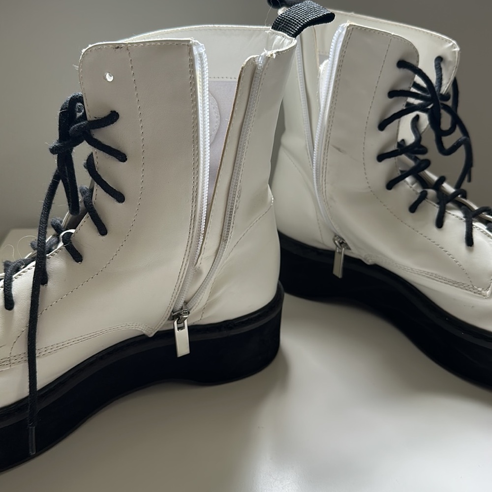 White Lace-Up Boots - Picture 7 of 9